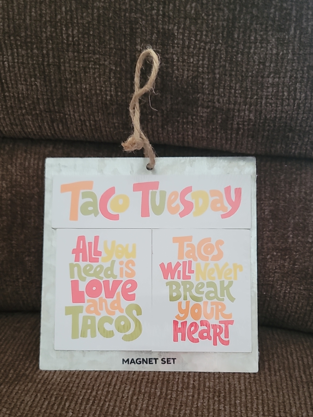The Spring Shop Taco Tuesday Magnet Set - Pink, Yellow, Peach, Olive
